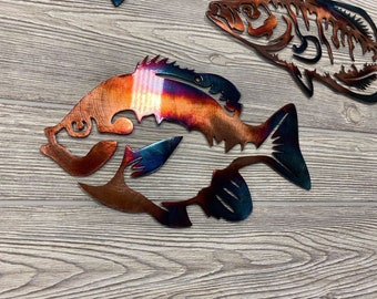 Bluegill Metal Wall Art: Patina Finish (20x14 inches)