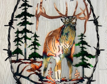 Bull Elk Quarter Two Scène Prikkeldraad