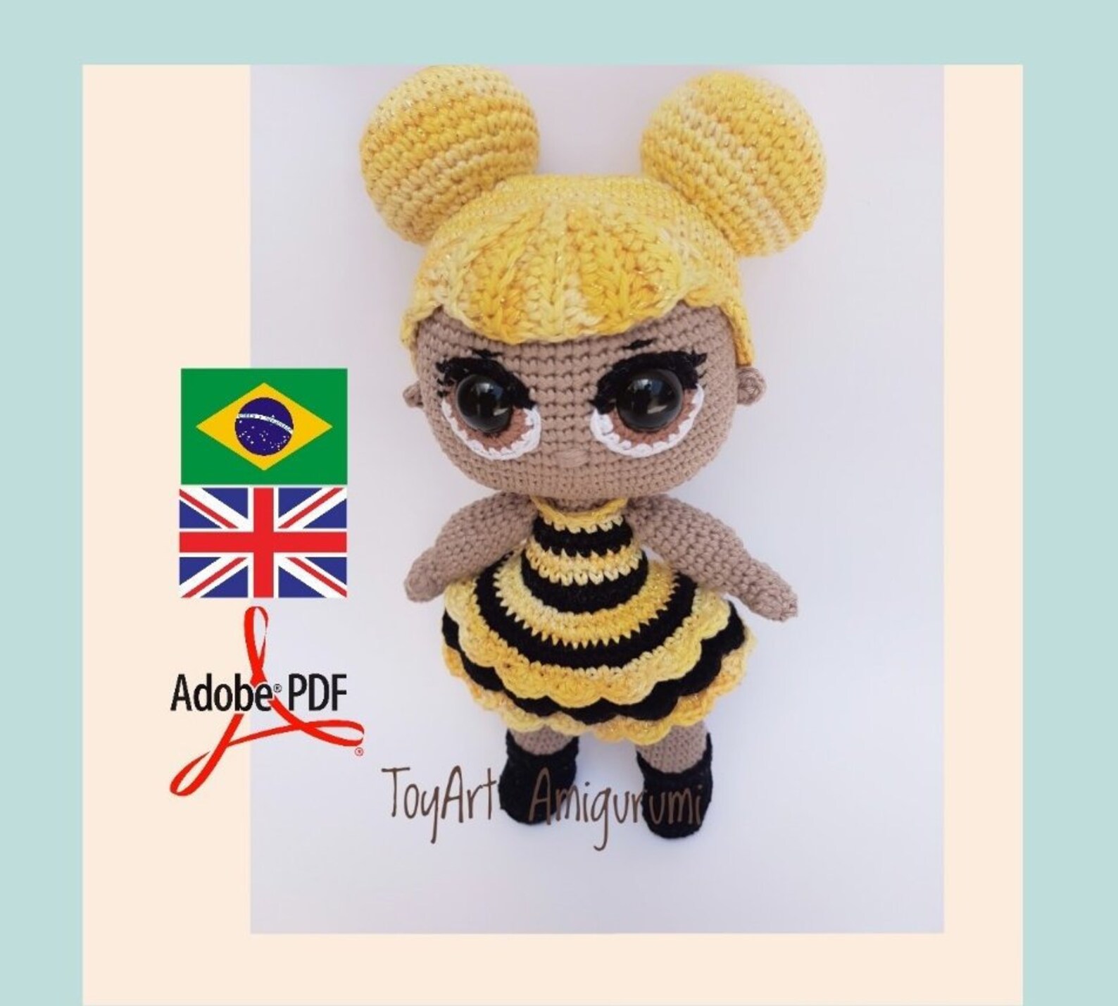 Crochet Pattern Bee Doll Lol inspired Amigurumi Doll Crochet Etsy