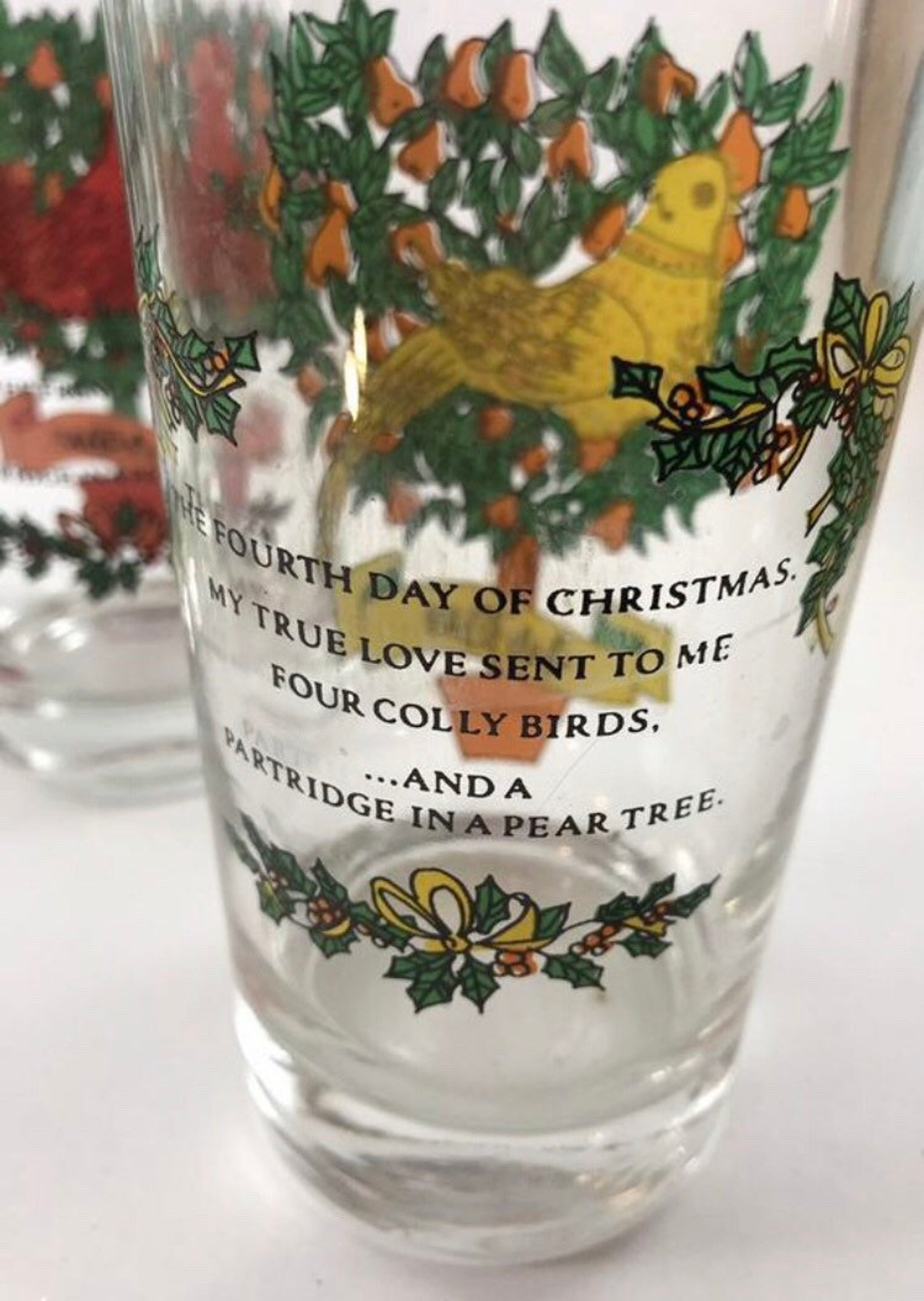 12 days of Christmas drinking glasses anchor hocking Etsy
