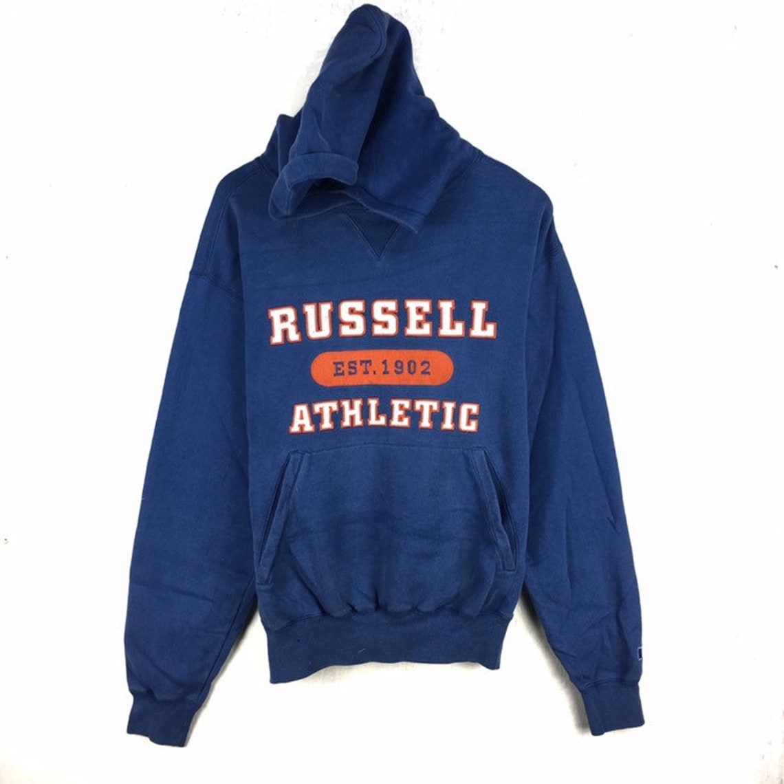Rare Vintage Russell Athletic Sweatshirt Hoodie Big Logo Etsy