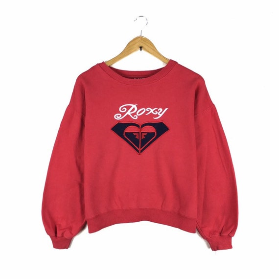 Rare!! Vintage Roxy Sweatshirt Big Logo Embroidery