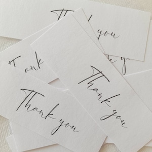 Cartes de remerciement de mariage de calligraphie