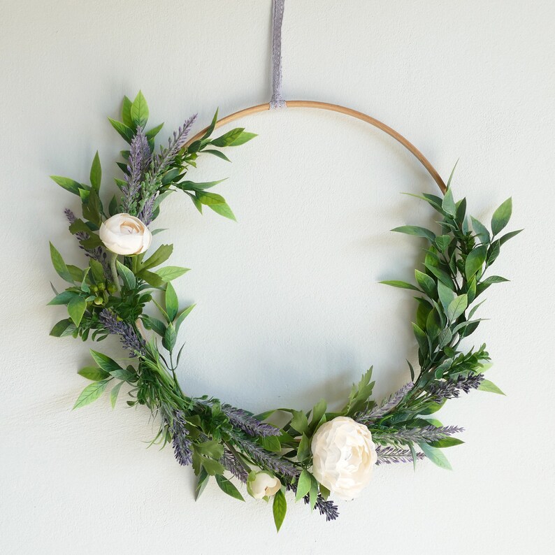Wall Hanging Modern Wall Decor Flower Wreath Floral Wreath Etsy