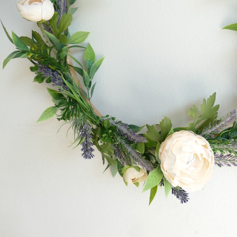 Wall Hanging Modern Wall Decor Flower Wreath Floral Wreath Etsy