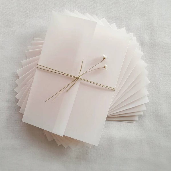 Vellum Jackets for A5 Wedding Invitations - Pre-Folded Wrap - Clear Jackets - Vellum Paper Sleeve - Vellum Wrap - Translucent Sleeve