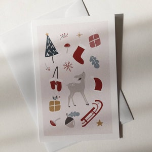 Biglietto di Natale - Biglietto d'auguri - Cartolina di Natale - Illustrazione Biglietto di Natale