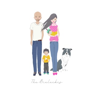 Ritratto di famiglia personalizzato / Ritratto digitale / Ritratto di famiglia a fumetti / Ritratto di matrimonio / Ritratto di coppia / Ritratto di animali domestici / Biglietto di Natale