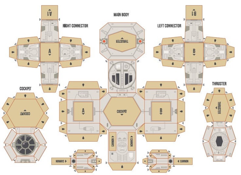3 collection pdf tie fighter x wing template instruction instant download pdf millenium falcon 3d origami pattern papercraft diy paper paper party supplies stokfella com