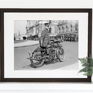 1924 Indian Power Plus. Washington DC Police. Historyical photo, Vintage wall, motorcycle art, biker gift