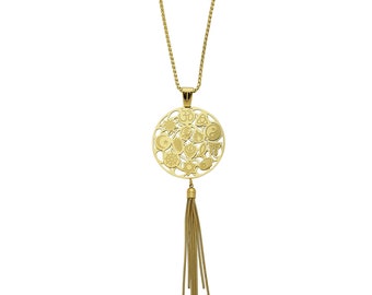 Pendant de tassel en acier inoxydable de tolérance avec l'or jaune avec la chaîne d'or