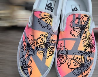 CUSTOM Vans slip on sneakers