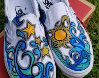 CUSTOM Vans slip on sneakers