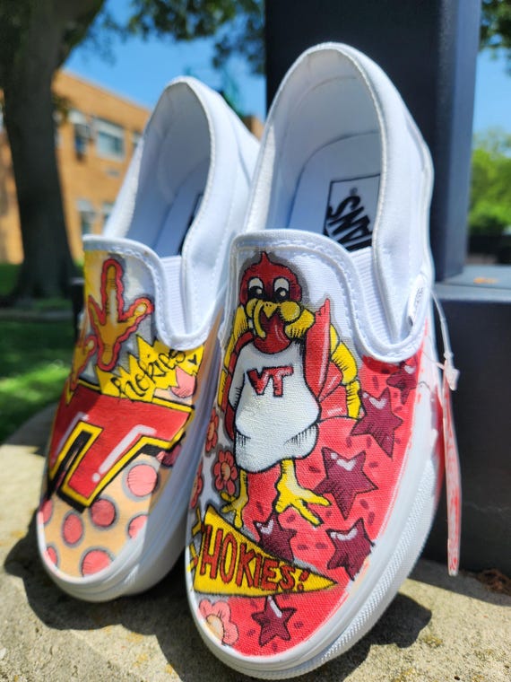CUSTOM College Vans Slip on Sneakers