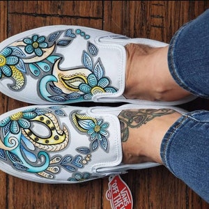 CUSTOM Vans slip on sneakers