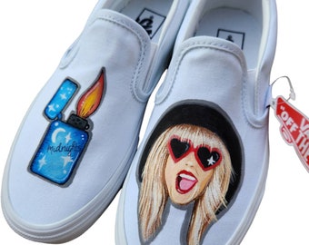 CUSTOM Taylor Swift Vans slip on sneakers