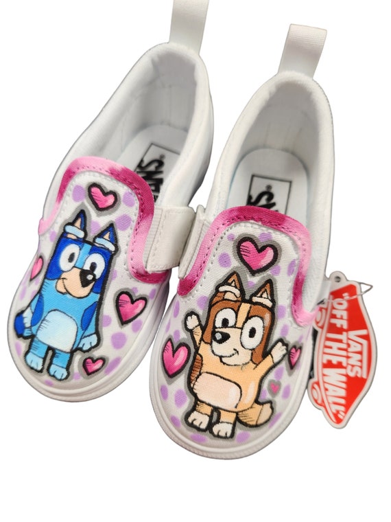 CUSTOM Kids Bluey Vans Slip on Sneakers - Main Image