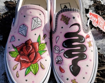 CUSTOM Vans slip on sneakers