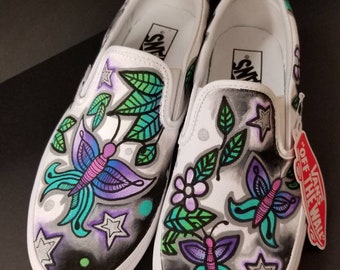 Custom Hand-painted Slip-on Vans - Etsy