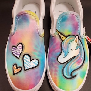 CUSTOM kids Vans slip on sneakers