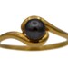 TAHITIAN PEARL RING Pearl engagement ring Black pearl ring Gold ring Black tahitian pearl  Minimalist ring