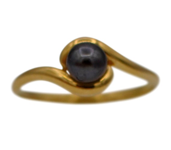 TAHITIAN PEARL RING Pearl engagement ring Black pe