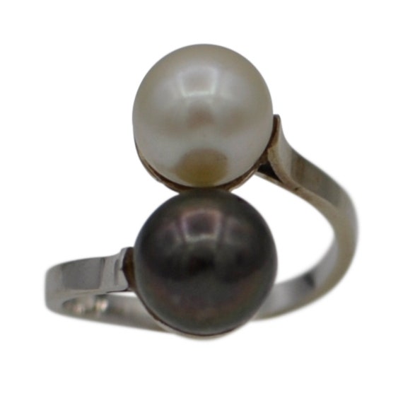 PEARL ENGAGEMENT RING Tahitian pearl ring white pe