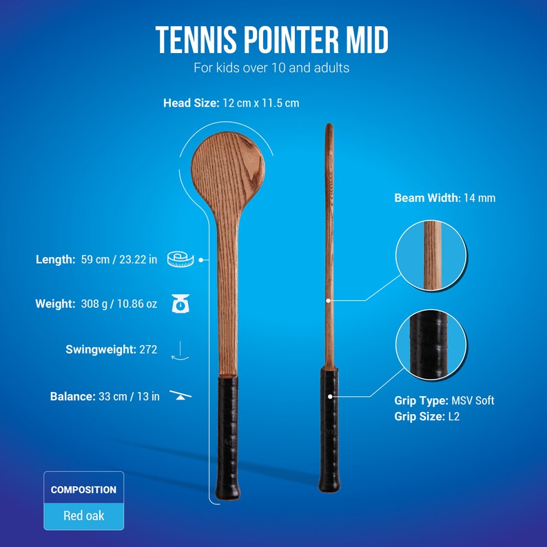 The Original Tennis Pointer aka the Wooden Spoon Used by Top Pro