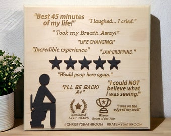 Personalized Bathroom Sign | 5 Star Would Poop Here Again | 3d | Funny Bathroom Sign | Satire Humor |  Funny Gift | Satire Gift