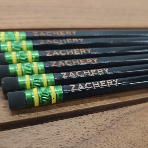 Black | Back To School Supplies Custom #2 Ticonderoga Tri-Write and normal, Wood-Cased, Tri-Write, Jumbo, laser etched, engraved, EZEtchings