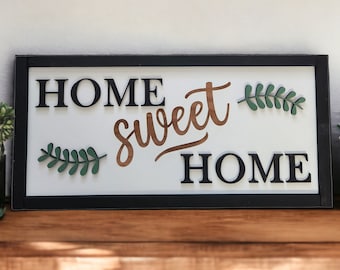 3D Home Sweet Home Sign | Closing Gift | House Warming Gift | Wedding Gift | Valentines Day Gift