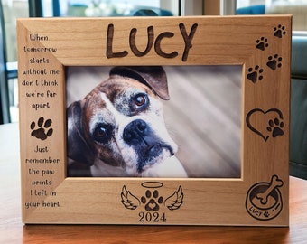 Dog Remembrance Picture Frame | Personalized Dog Sympathy Gift | Dog Tribute | Dog Loss Gift | Pet Loss | Memorial Gift