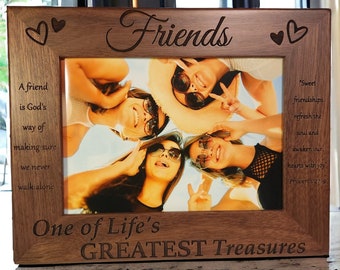 Friends Picture Frame | One of Life's Greatest Treasures | Bible Verse | Walnut Picture Frame | Gift for Friend | Friendship |  Best Friends