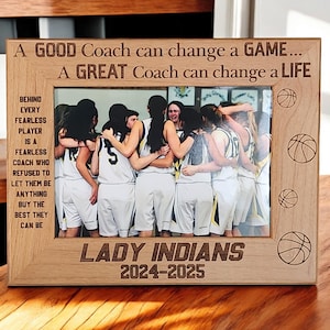 Basketball Coach Appreciation Custom Frame | Personalized Gift for Coach | Unique End of Year Team Gift