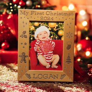 Baby&#39;s My First Christmas Picture Frame | Perfect Baby Gift for Nursery Decor & Memories