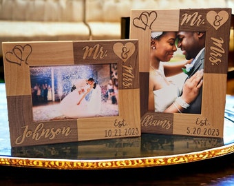 Mr. & Mrs. Personalized Wedding Frame | Custom | Anniversary Gift | Wedding| Wife or Husband | Gift for Couple