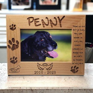 Dog Wings Memorial Picture Frame | Personalized Dog Sympathy Gift | Dog Tribute | Custom Dog Loss Gift | Pet Loss | Remembrance Gift