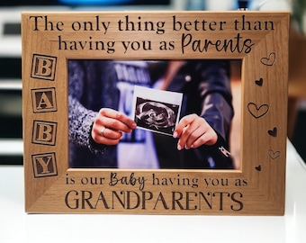Personalized Baby Reveal Picture Frame | Baby Announcement| New Grandparents | Grandparent Announcement | New Baby | Grandparent Gift
