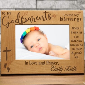 Godparents | Godmother | Godfather Personalized Baby Picture Frame | Newborn Picture Frame  | New Baby Gift | Nursery