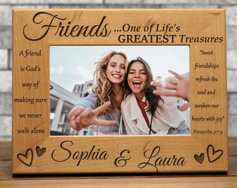 Friends | Personalized Picture Frame | One of Life's Greatest Treasures | Bible Verse | Friendship | Gift for Friend | Best Friends Gift