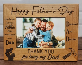 Fathers Day Picture Frame | Gift for Dad from Kids | Happy Fathers Day Picture Frame | Gift for Husband | Gift for Father