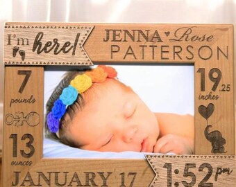 3D Personalized Baby Picture Frame | Birth Announcement | Newborn Picture Frame  | New Baby Gift | Nursery