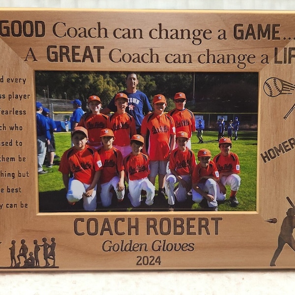 Baseball Coach Frame Etsy