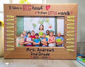 Personalized UV Printed Teacher Picture Frame with Student Names | End of Year | Teacher Appreciation