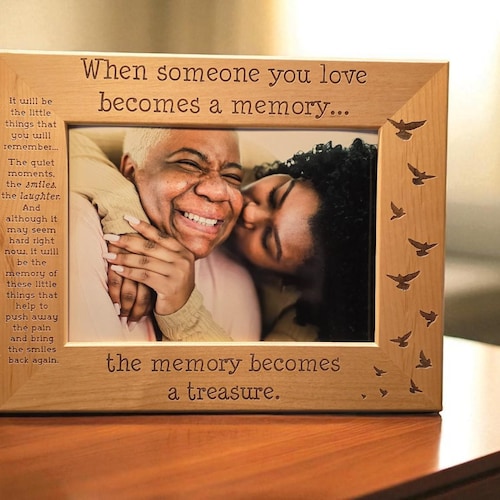 Cadre souvenir pour la perte d'un être cher | Souvenir commémoratif | Cadeau de sympathie | En bois | Personnalisé | Condoléances