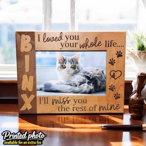 Cat Remembrance Memorial Picture Frame | Personalized Cat Sympathy Gift Tribute | Loss Gift | Pet Loss | Pet Memorial