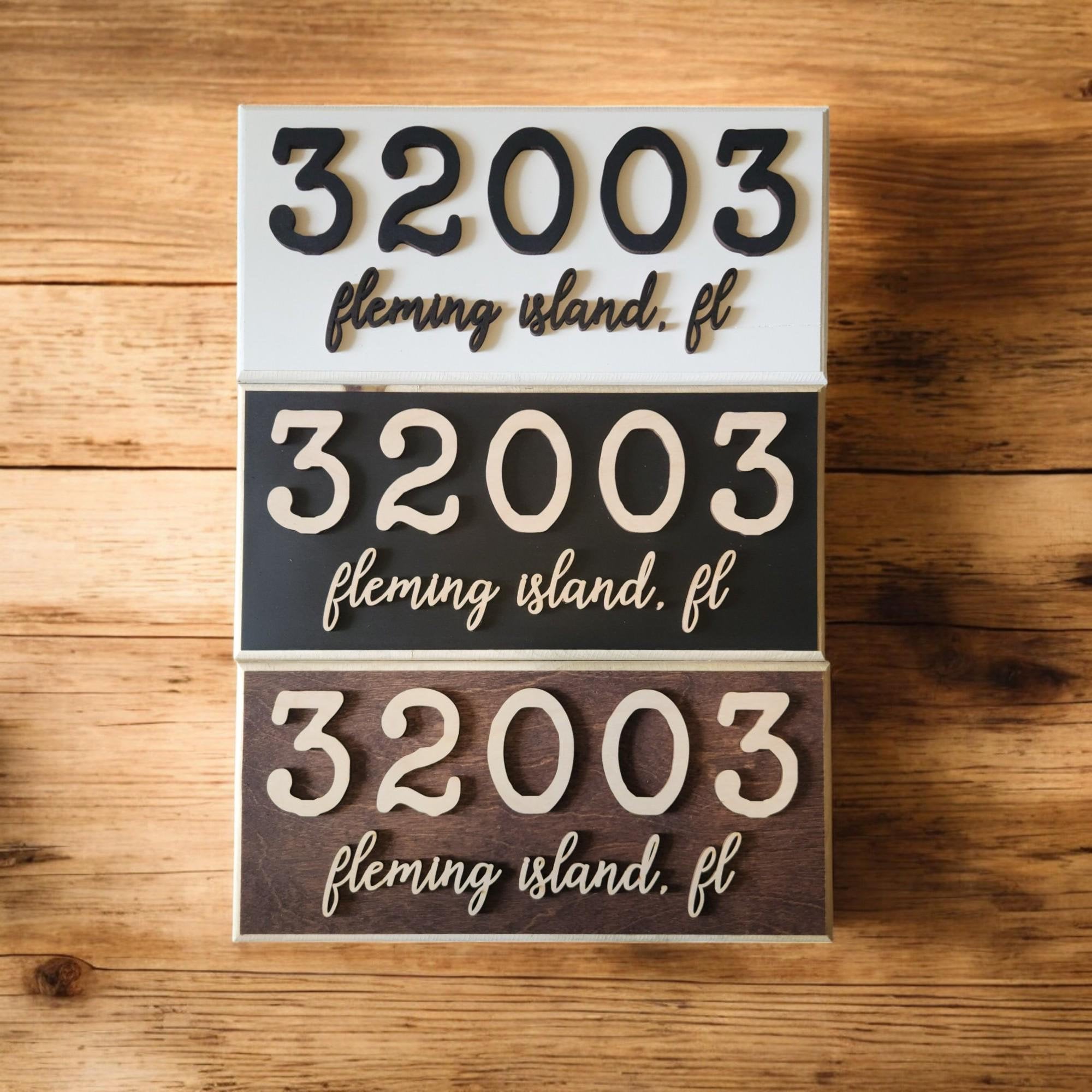 刻字木製 Custom 3D Zip Code Wood Sign | Personalized City Name Decor