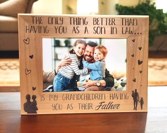 Father's Day Gift for Son-in-Law | Personalized Alder Picture Frame | Sentimental | Birthday