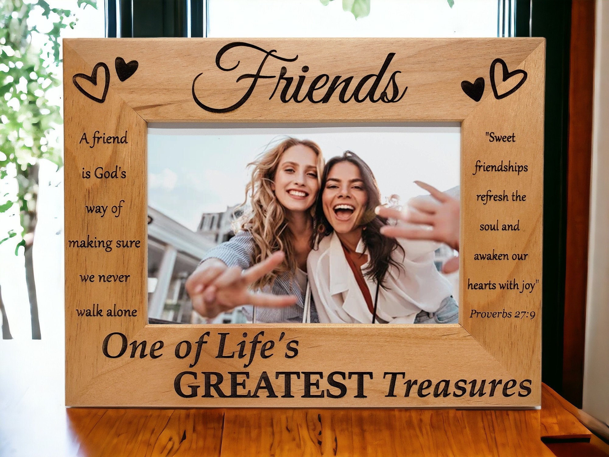 Friends Picture Frame | One of Life's Greatest Treasures | Bible Verse | Alder Picture Frame | Gift for Friend | Friendship |  Best Friends