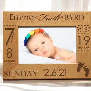 Personalized Baby Picture Frame | Birth Announcement Frame | Newborn Picture  | New Baby Gift | Nursery